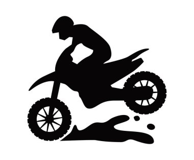 Ağır bisiklet illüstrasyonu motosiklet yarışçısı motosiklet taşımacılığı scooter sürücüsü elektrikli bisiklet simgesi logo tasarımı yeni motorlar.