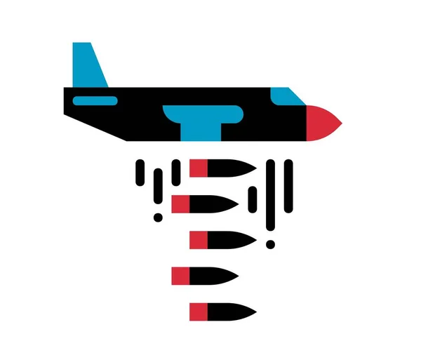 Military Jet Vector Illustration Airplane Vehicle Transport Passenger Aeroplane Transport — Vector de stock