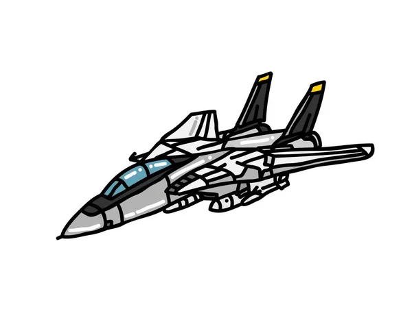 Military Jet Vector Illustration Airplane Vehicle Transport Passenger Aeroplane Transport — Archivo Imágenes Vectoriales