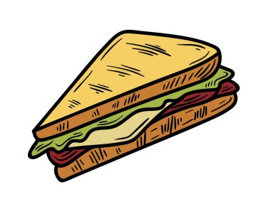 Lezzetli ve lezzetli sebzeli sandviç. Taze ve sağlıklı yiyecek. Beyaz arka planda yemek..