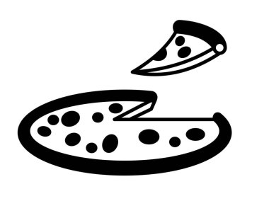 Lezzetli ve lezzetli pizza taze ve sağlıklı yemek yemeğe hazır öğle yemeği kahvaltısı fast food vektör ilüstrasyonu geleneksel.