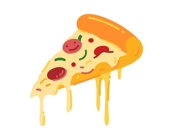Gustosa Deliziosa Pizza Cibo Fresco Sano Pronto Mangiare Pranzo Cena — Vettoriale Stock