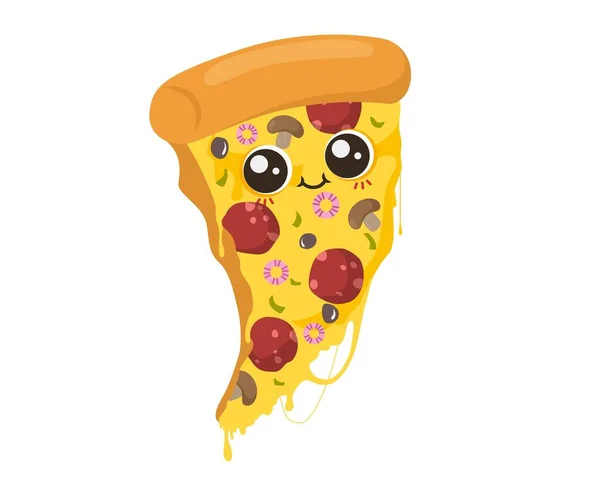 Gustosa Deliziosa Pizza Cibo Fresco Sano Pronto Mangiare Pranzo Cena — Vettoriale Stock