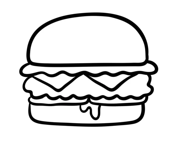 Tasty Delicious Hamburger Fresh Unhealthy Burger Food Meal Lunch Dinner — стоковый вектор