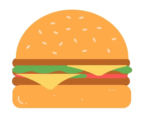 Tasty Delicious Hamburger Fresh Unhealthy Burger Food Meal Lunch Dinner — стоковый вектор