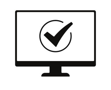 Computer screen lcd laptop vector illustration drawing monitor icon.