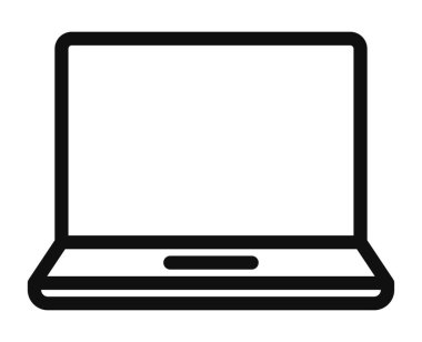 Computer screen lcd laptop vector illustration drawing monitor icon.