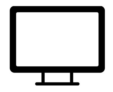 Computer screen lcd laptop vector illustration drawing monitor icon.