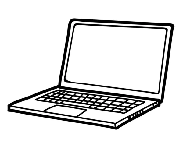 Computer Screen Lcd Laptop Vector Illustration Drawing Monitor Icon — 스톡 벡터