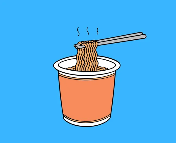 Tasty Delicious Noodles Vector Illustration Fresh Healthy Food Meal Lunch — Wektor stockowy