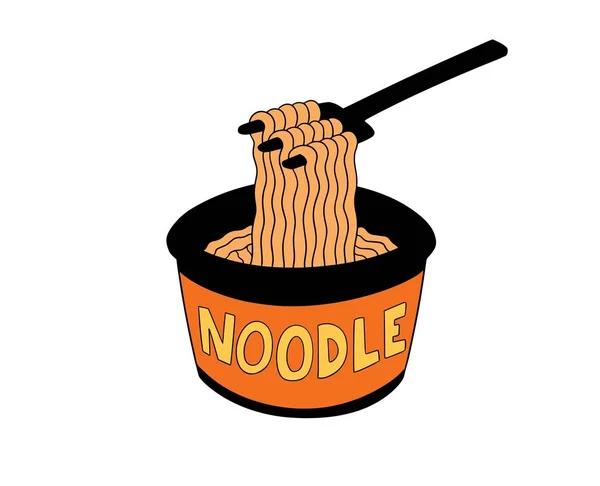 Tasty Delicious Noodles Vector Illustration Fresh Healthy Food Meal Lunch — Stockvector