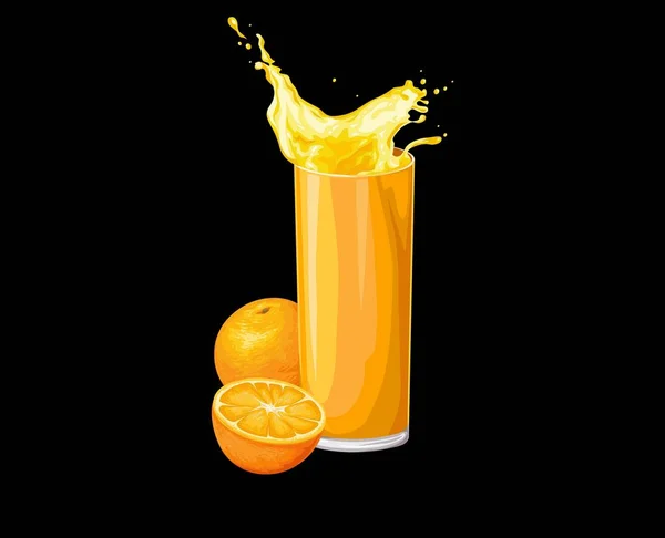 Tasty Delicious Juice Vector Fresh Healthy Drink Illustration Food Meal — Image vectorielle