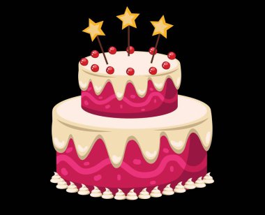 Tasty and delicious sweet cake vector and illustration fresh and healthy food meal drawing lunch dinner breakfast 3d cake cartoonish.