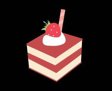 Tasty and delicious sweet cake vector and illustration fresh and healthy food meal drawing lunch dinner breakfast 3d cake cartoonish.