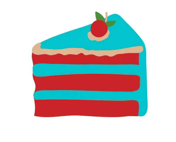 Tasty Delicious Sweet Cake Vector Illustration Fresh Healthy Food Meal — Stok Vektör