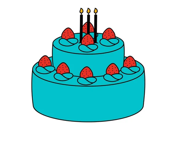 Tasty Delicious Sweet Cake Vector Illustration Fresh Healthy Food Meal — 스톡 벡터