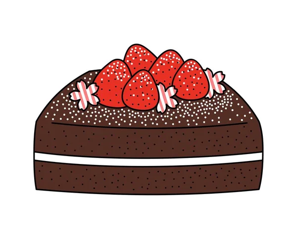 Tasty Delicious Sweet Cake Vector Illustration Fresh Healthy Food Meal — Vetor de Stock