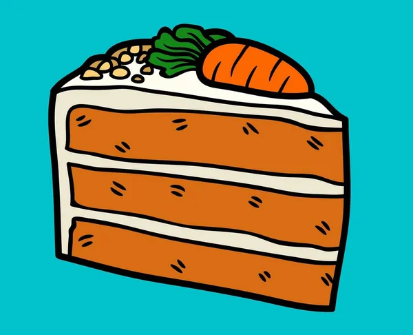 Tasty Delicious Sweet Cake Vector Illustration Fresh Healthy Food Meal — Stok Vektör