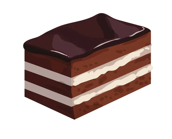 Tasty Delicious Sweet Cake Vector Illustration Fresh Healthy Food Meal — Stockvektor