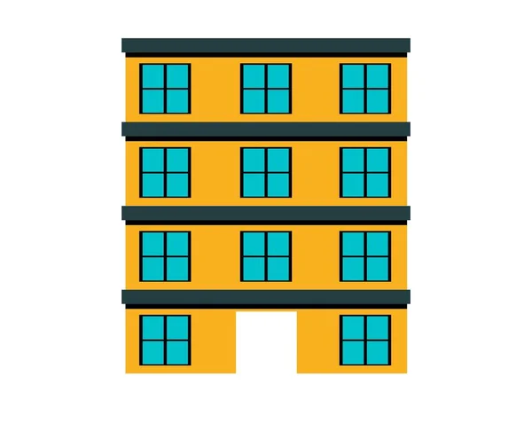 Вектор Крупного Плана Красочного Здания Иллюстрация Дома Заводской Офисный Бизнес — стоковый вектор