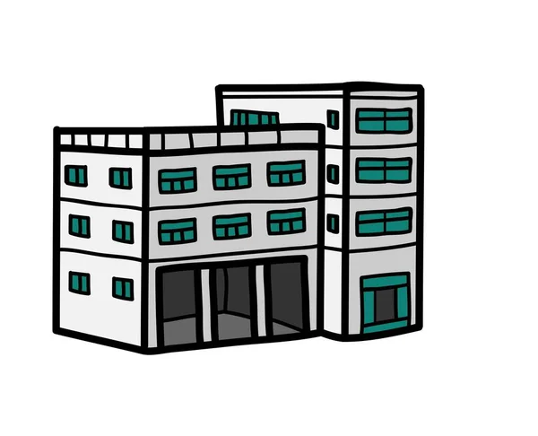 Вектор Крупного Плана Красочного Здания Иллюстрация Дома Заводской Офисный Бизнес — стоковый вектор