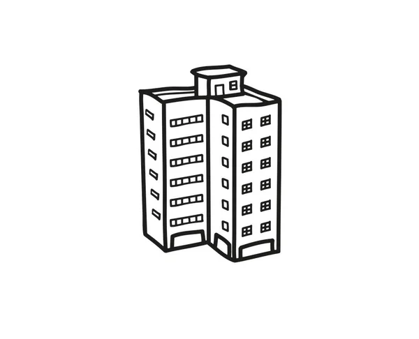 Primer Plano Vector Colorido Edificio Ilustración Dibujo Casa Oficina Negocio — Vector de stock