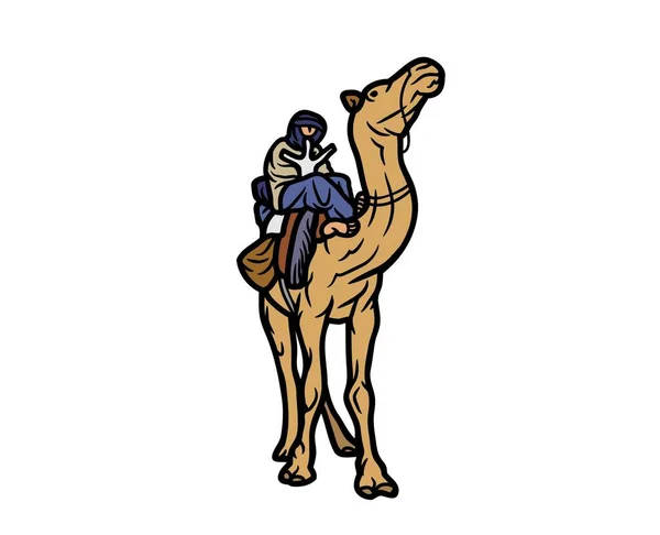 Kamel Vektor Oder Illustration Tiere Logo Zeichnung Grafik Haustiere Tierwelt — Stockvektor