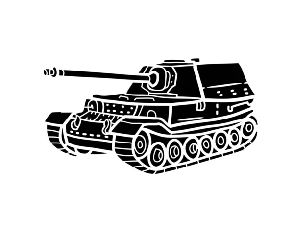 Tank Aracının Yakın Çekim Vektörü Çizim Tankeri Nakliye Askeri Savaş — Stok Vektör