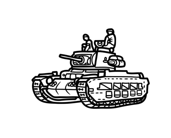 Tanque Veículo Close Vetor Desenho Ilustração Petroleiro Transporte Militar Guerra —  Vetores de Stock