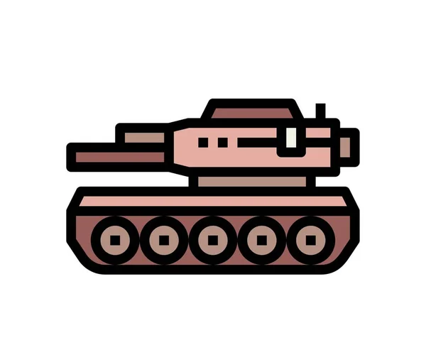 Tank Vehicle Closeup Vector Drawing Illustration Tanker Transportation Military War — Stock Vector