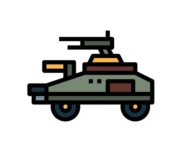 Tank Fahrzeug Nahaufnahme Vektor Zeichnung Illustration Tanker Transport Militär Krieg — Stockvektor