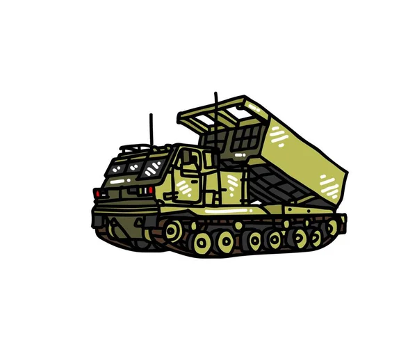 Czołg Pojazd Zbliżenie Wektor Rysunek Ilustracja Tankowiec Transport Wojskowy Wojna — Wektor stockowy
