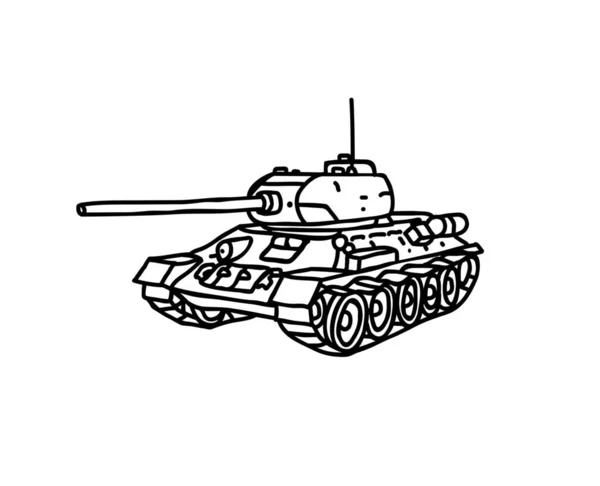 Véhicule Citerne Gros Plan Vectoriel Dessin Illustration Citerne Transport Militaire — Image vectorielle