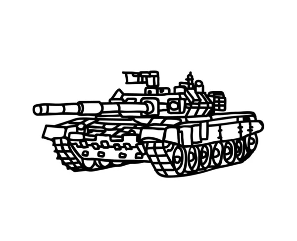 坦克车辆近距离矢量绘图油罐车运输军用战争爆炸机械技术大炮图像 — 图库矢量图片