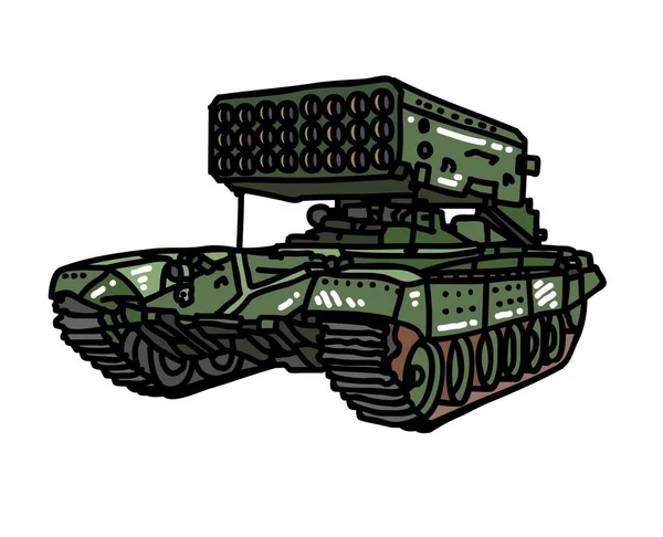 Векторный Рисунок Танкера Танкера Перевозка Военной Взрывоопасной Машинной Техники Пушечная — стоковый вектор