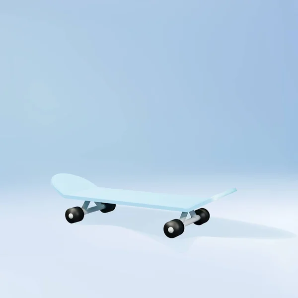 Skateboard Object Geïsoleerd Blauwe Achtergrond — Stockvector