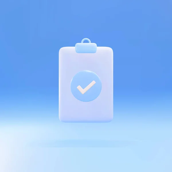 Check Mark Icon Approvement Concept Document File Clipboard Checklist — Vector de stock