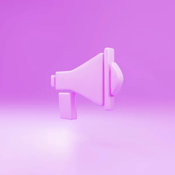 Roze Megafoon Pictogram Geïsoleerd Roze Achtergrond Sprekersteken — Stockvector
