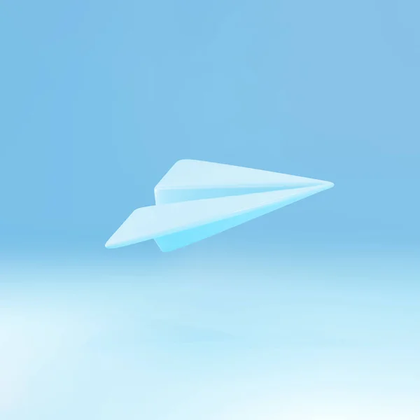 Modré Papírové Letadlo Ikona Modrém Pozadí — Stockový vektor