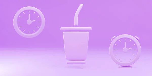 Coffee Time Concept Coffee Cup Clock — Archivo Imágenes Vectoriales