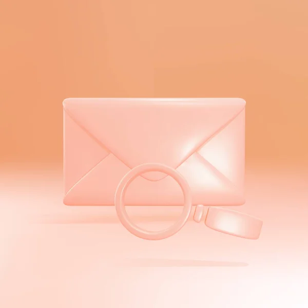 Icône Enveloppe Courrier Avec Loupe Notification Par Courriel — Image vectorielle