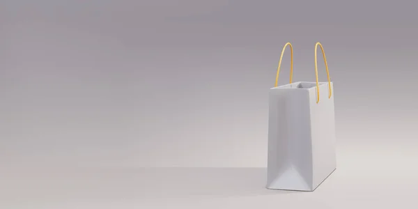 Simple Bolsa Papel Blanco Suelo Ilustración Vectorial — Vector de stock