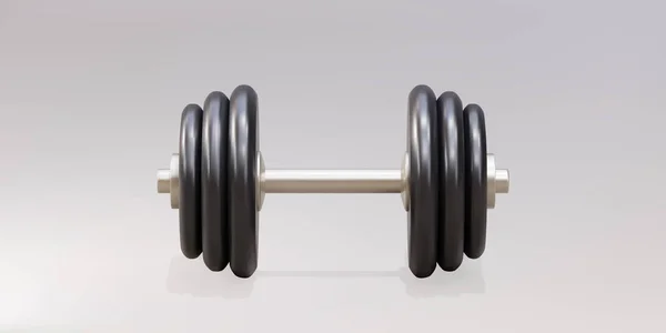 Realistic Dumbbell Isolated Gray Background — 스톡 벡터
