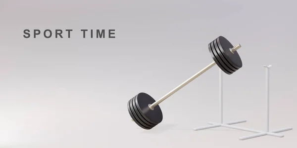Barbell Stand Sports Time Concept — Stock vektor