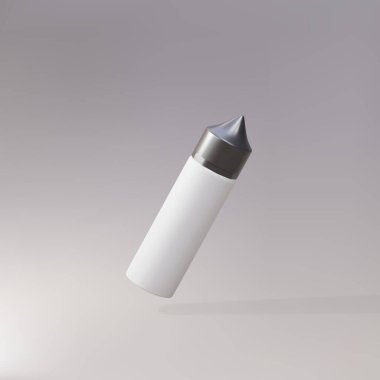 Vape sıvı plastik şişe ambalajlama 3D gerçekçi model.