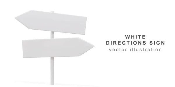 White Directions Sign White Background — Stok Vektör