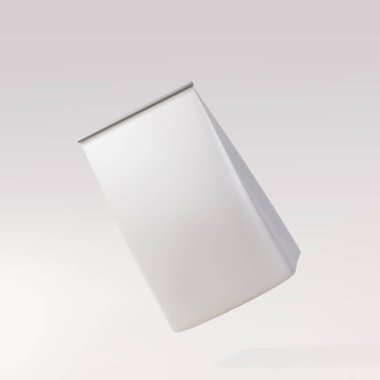 Gri arkaplanda 3D paket kahve..