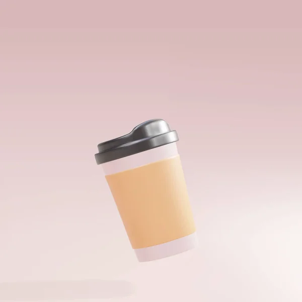 Pink Paper Coffee Cup — Vettoriale Stock