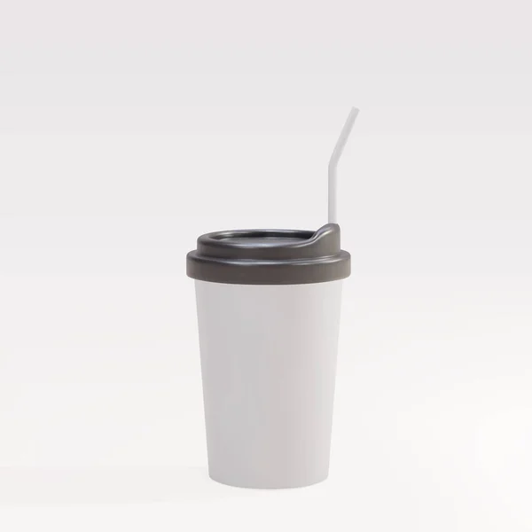 Paper Coffee Cup Straw — Vetor de Stock