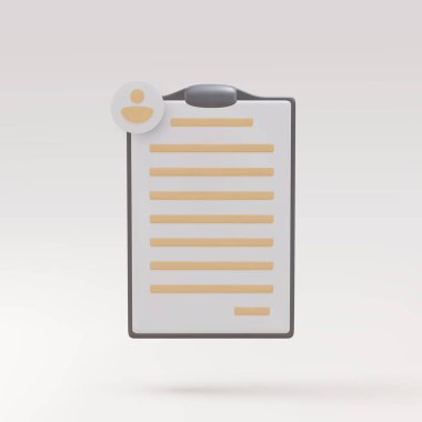 3d render documents personal data.